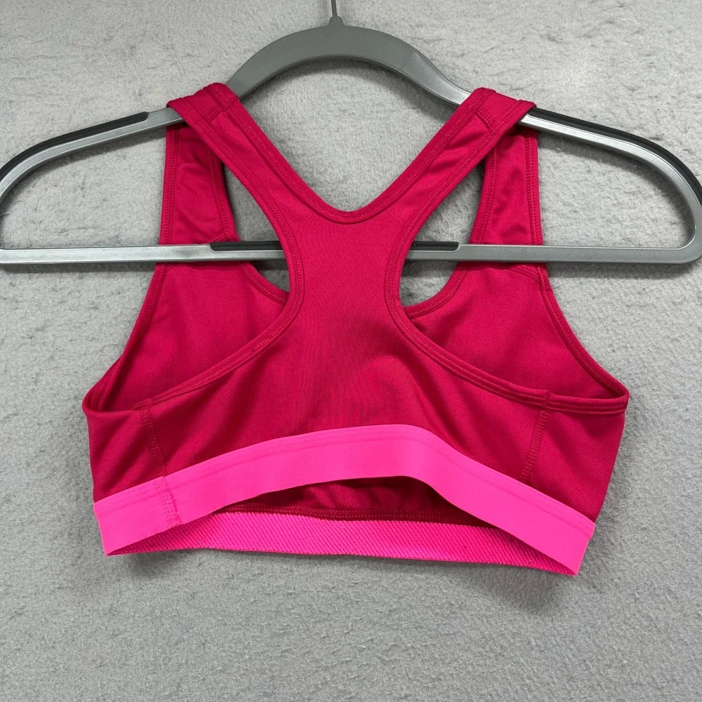 Nike Racerback Sports Bra Medium Pink Lime Green Support Retro Pro Dri-FIT